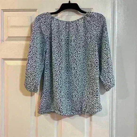 Laundry by Shelli Segal Women's Black Geometric Blouse Size S - Picture 6 of 7